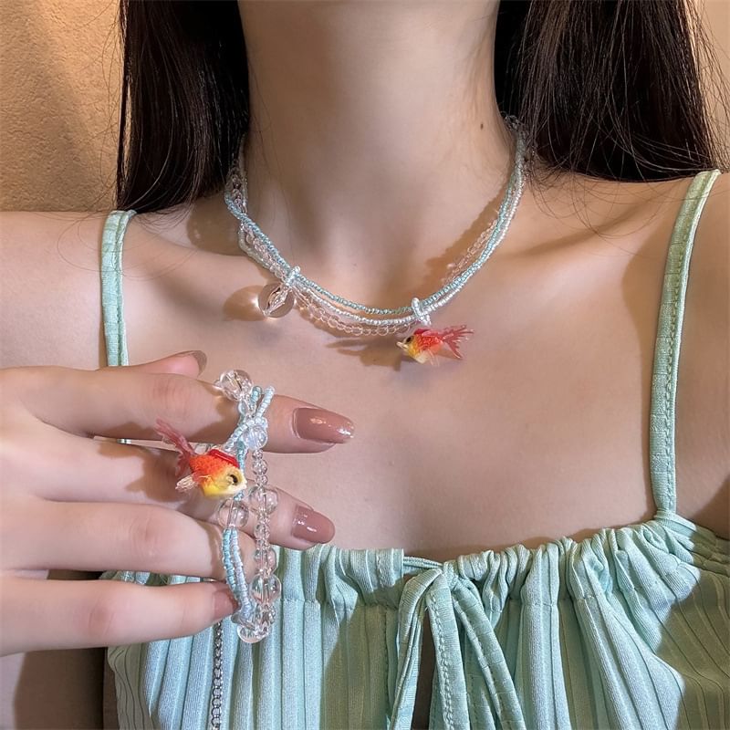 / Goldfish Necklace Bracelet FashionChic