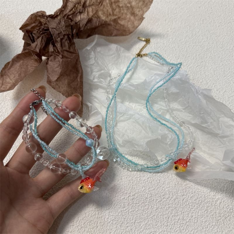 / Goldfish Necklace Bracelet FashionChic