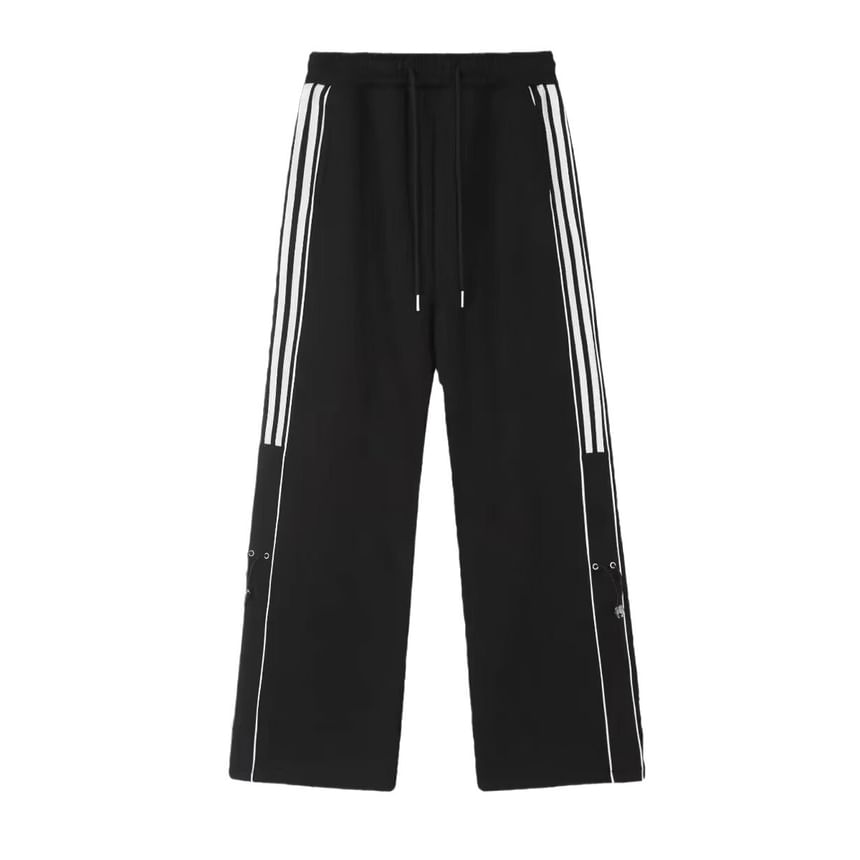 Low Rise Striped Color-Block Loose-Fit Wide-Leg Sweatpants SpreePicky