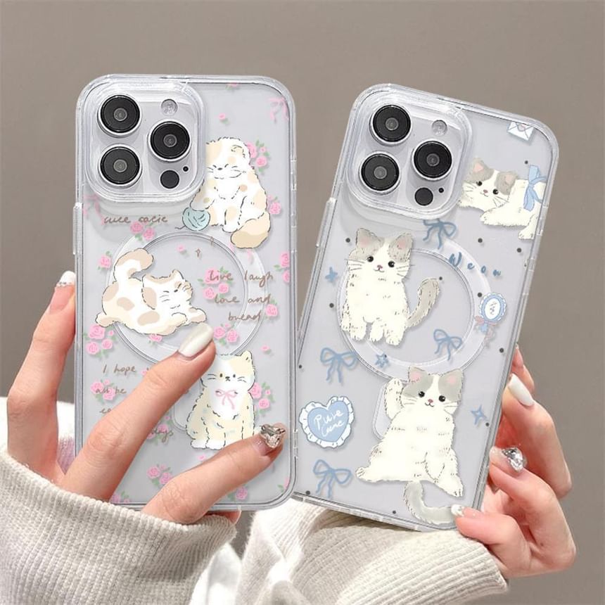 Cat Magnetic (Compatible with MagSafe) Phone Case - iPhone 15 Pro Max / 15 Pro / 15 Plus / 15 / 14 Pro Max / 14 Pro / 14 Plus / 14 / 13 Pro Max / 13 Pro / 13 / 13 mini / 12 Pro Max / 12 Pro / 12 / 12 mini / 11 Pro Max / 11 Pro / 11 SpreePicky