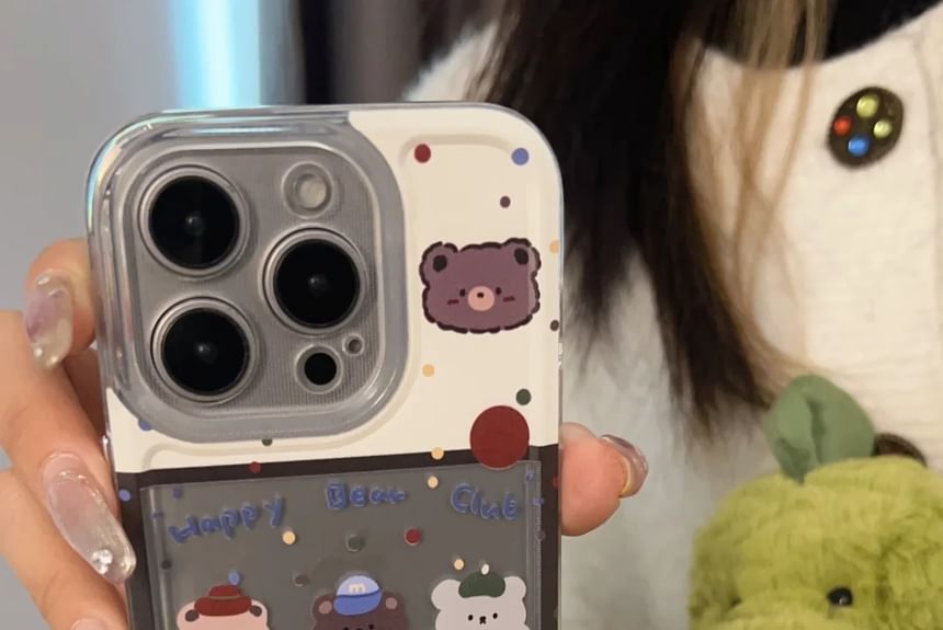 Bear Phone Case - iPhone 15 Pro Max / 15 Pro / 15 Plus / 15 / 14 Pro Max / 14 Pro / 14 Plus / 14 / 13 Pro Max / 13 Pro / 13 / 13 mini / 12 Pro Max / 12 Pro / 12 / 12 mini / 11 Pro Max / 11 Pro / 11 SpreePicky