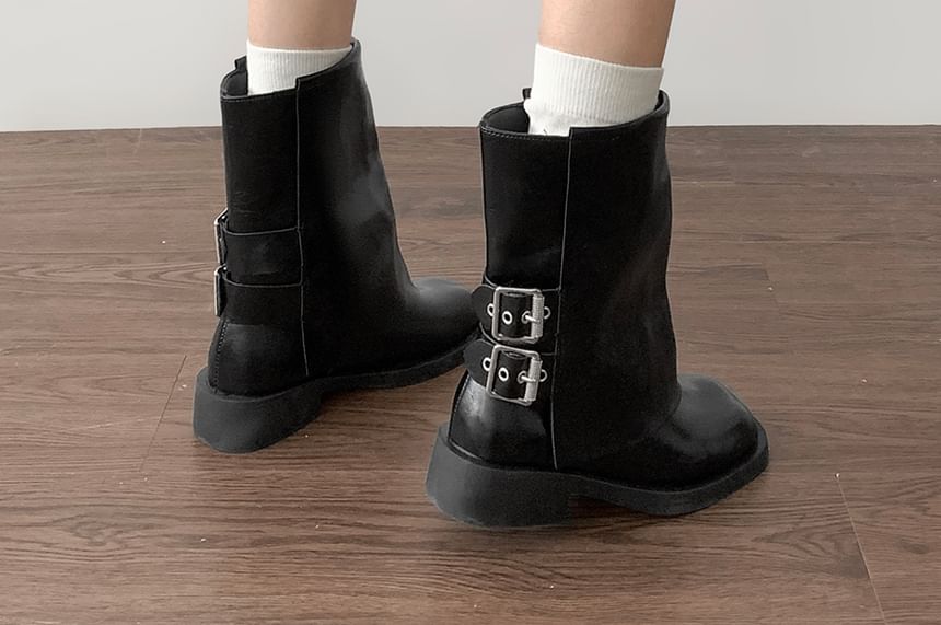 Faux Leather Buckled Boots (Various Designs) mySite