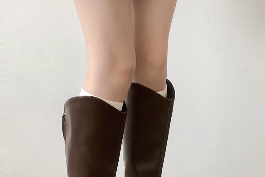 Block Heel Platform Tall Boots mySite