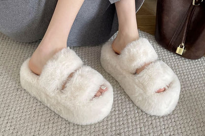 Fleece Plain Slide Sandals mySite