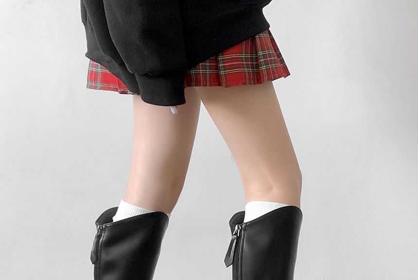 Platform Faux Leather Knee High Boots mySite