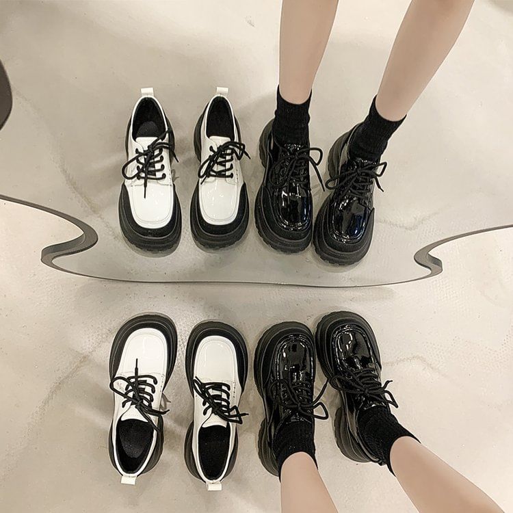 Platform Panel Lace Up Shoes SpreePicky