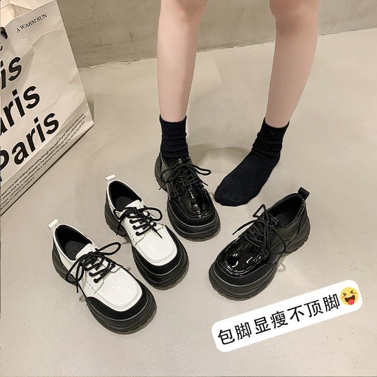 Platform Panel Lace Up Shoes SpreePicky