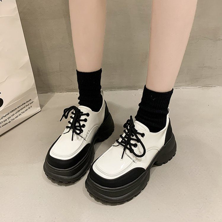 Platform Panel Lace Up Shoes SpreePicky