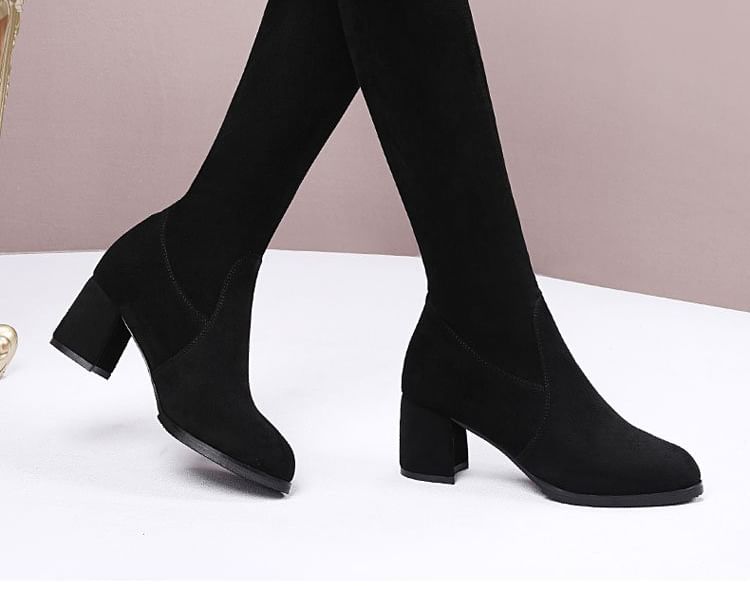 Buckled Chunky Heel Over-The-Knee Boots mySite