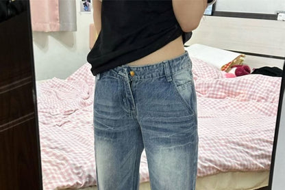 Low Waist Washed Wide Leg Jeans (Various Designs) SpreePicky