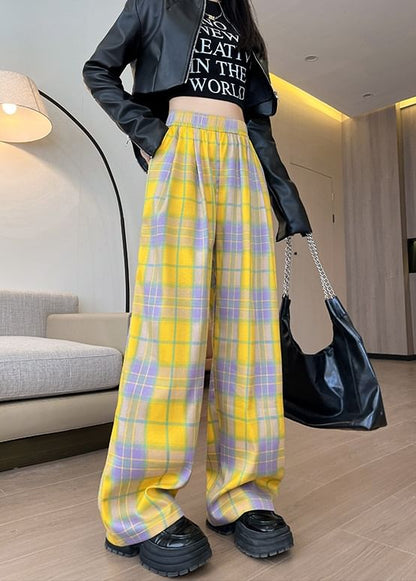 Plaid High Waist Wide Leg Pants SpreePicky