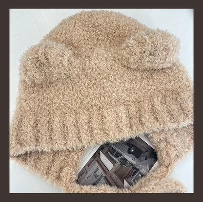 Bear Ear Chenille Trapper Hat SpreePicky