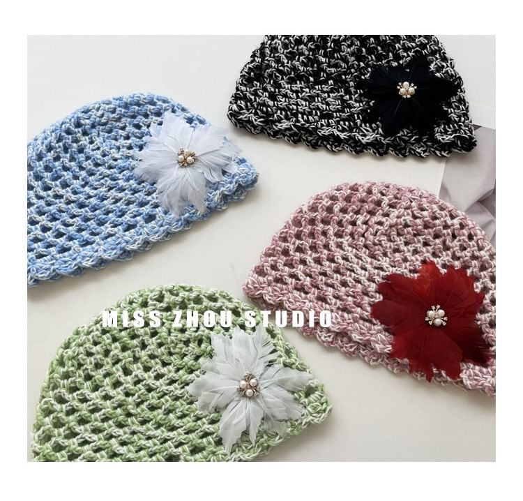 Feather Crochet Knit Hat SpreePicky