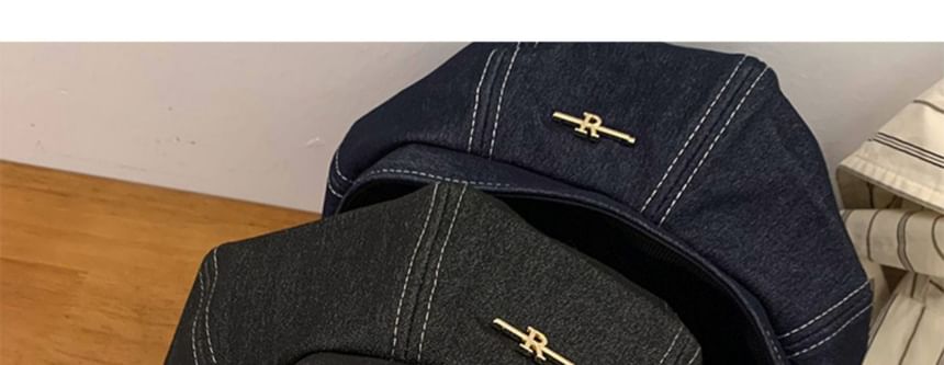 Lettering Denim Beret Hat SpreePicky