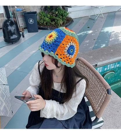 Floral Crochet Knit Hat SpreePicky