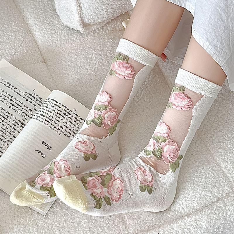 Print Sheer Socks SpreePicky