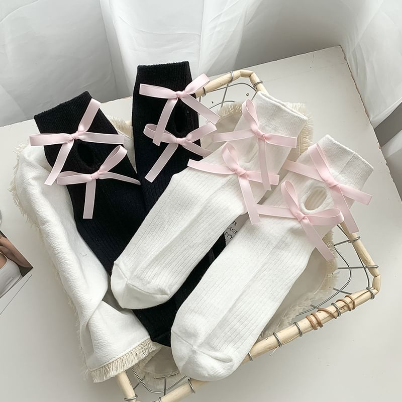 Bow Cutout Socks SpreePicky