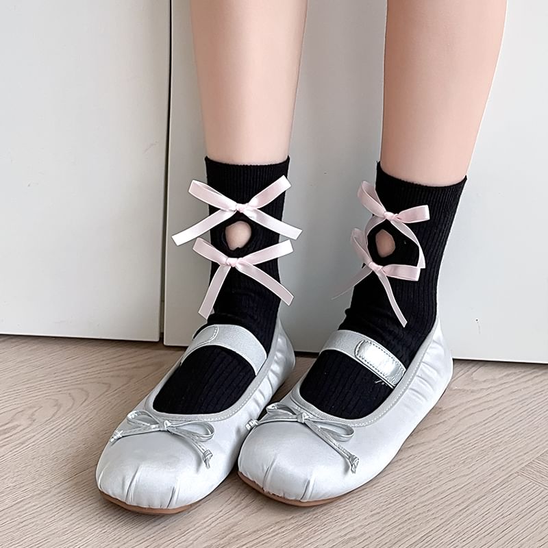 Bow Cutout Socks SpreePicky