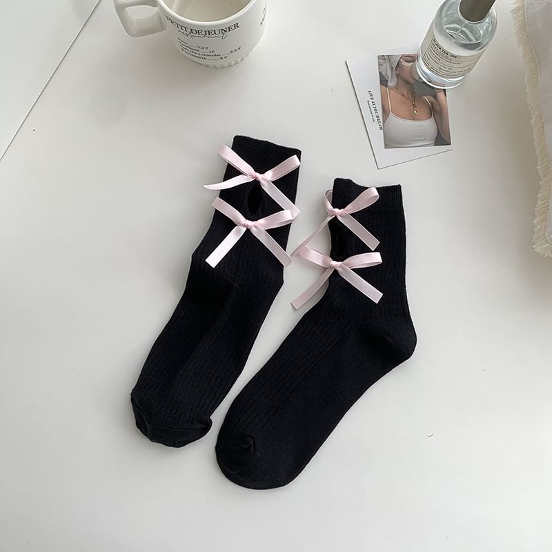 Bow Cutout Socks SpreePicky