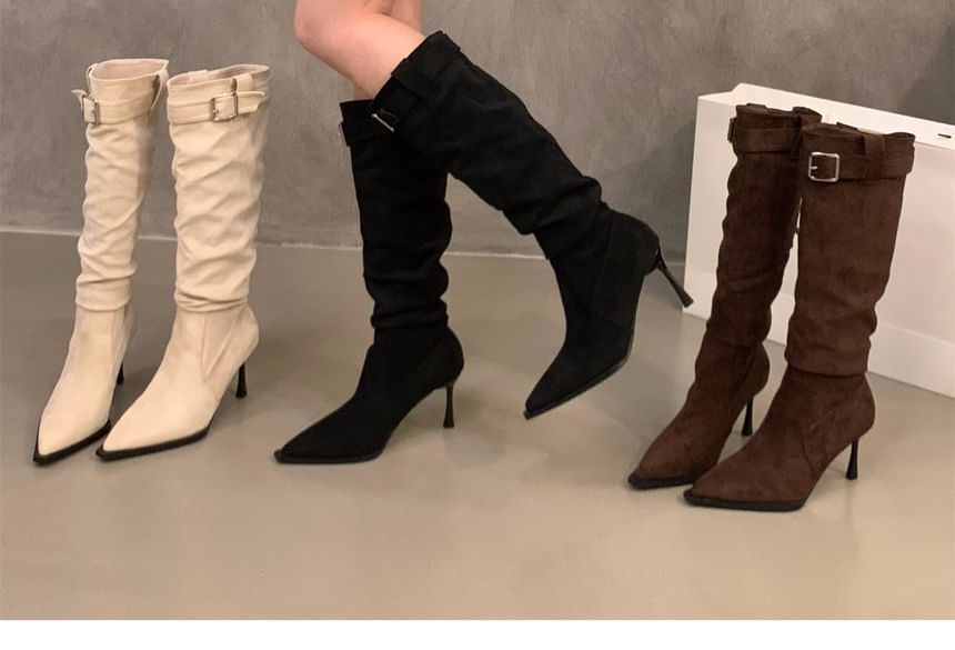 High Heel Plain Pointy Tall Boots SpreePicky