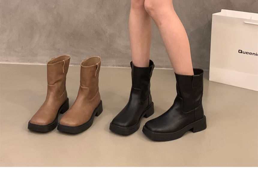 Platform Plain Short Boots SpreePicky