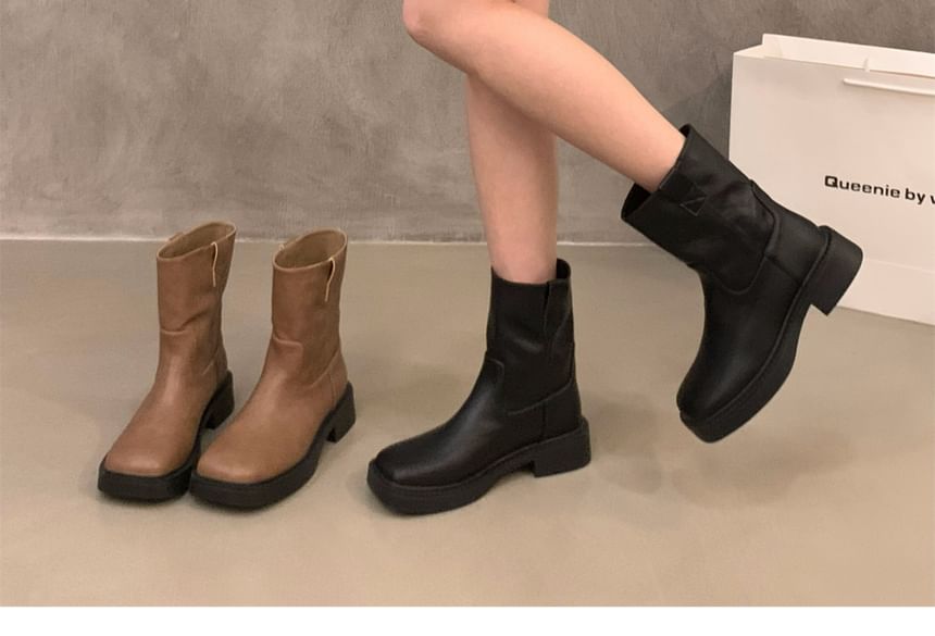 Platform Plain Short Boots SpreePicky