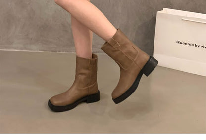 Platform Plain Short Boots SpreePicky