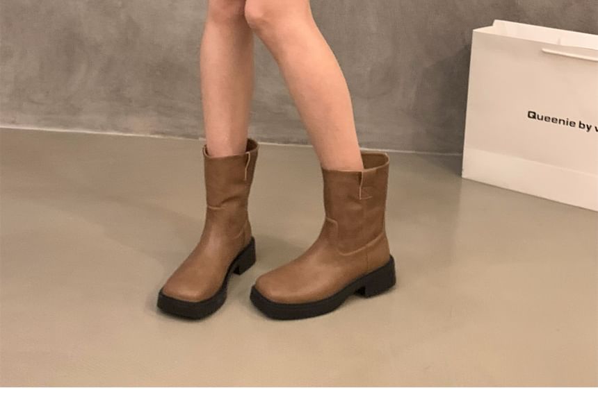 Platform Plain Short Boots SpreePicky