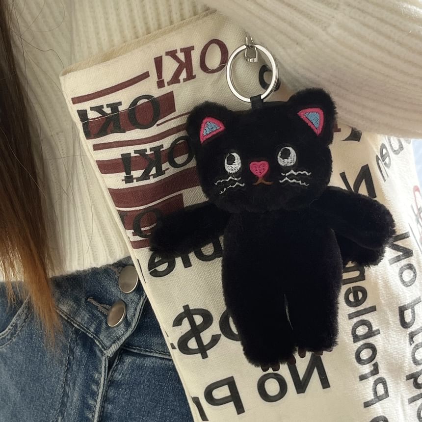 Cat Chenille Bag Charm Keyring SpreePicky