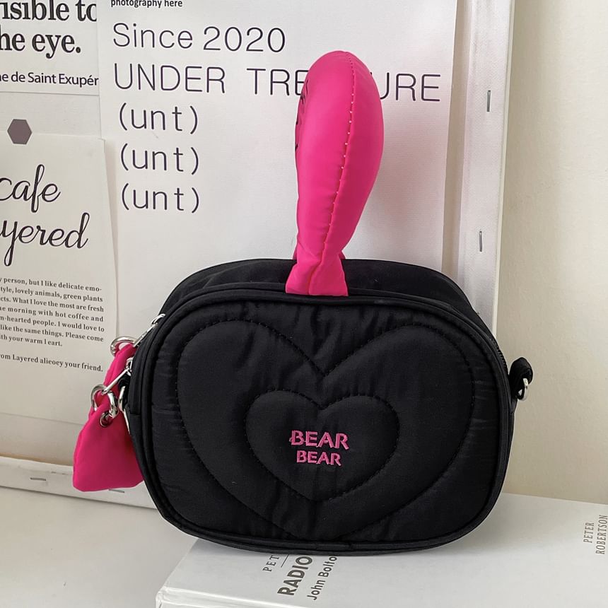 Lettering Embroidered Nylon Makeup Bag Crossbody Bag SpreePicky