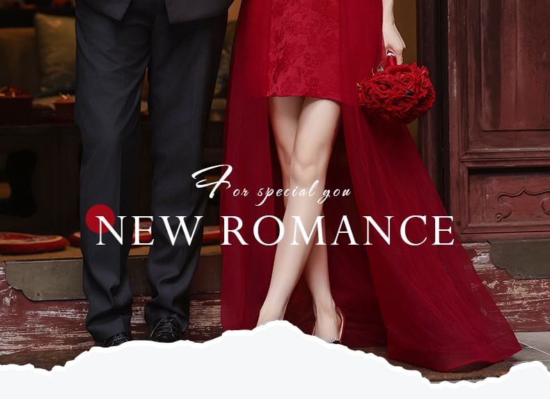 Halter Mandarin Collar Cold-Shoulder Asymmetrical A-Line Evening Dress FashionChic