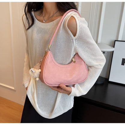 Plain Faux Leather Crossbody Bag mySite