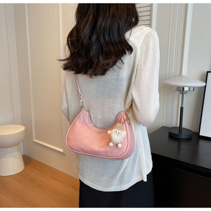 Plain Faux Leather Crossbody Bag mySite