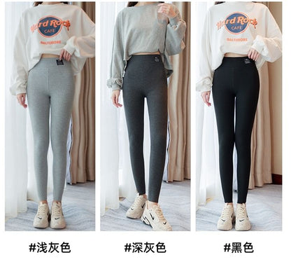 Logo High Rise Plain Leggings SpreePicky