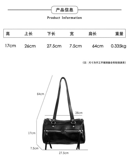 Plain Faux Leather Tote Bag SpreePicky