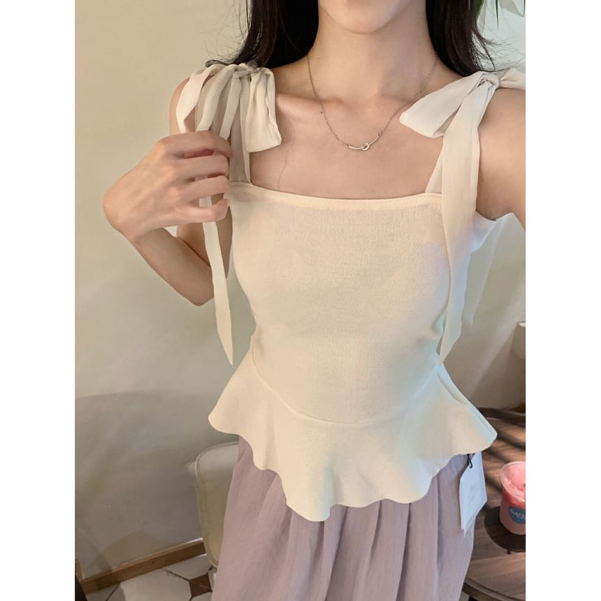 Plain Peplum Cami Top SpreePicky