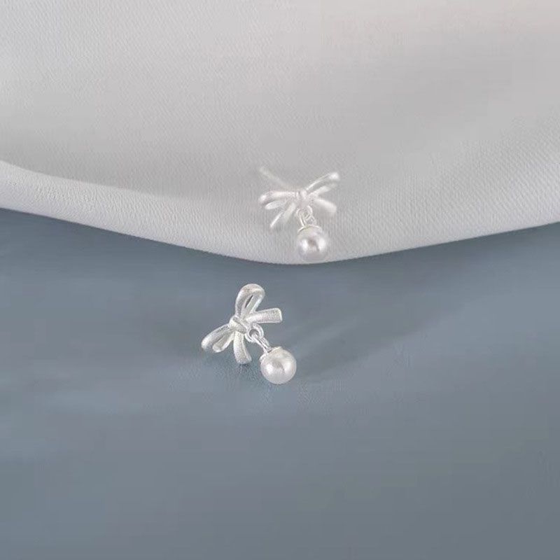 Faux Pearl Bow Stud Earring mySite