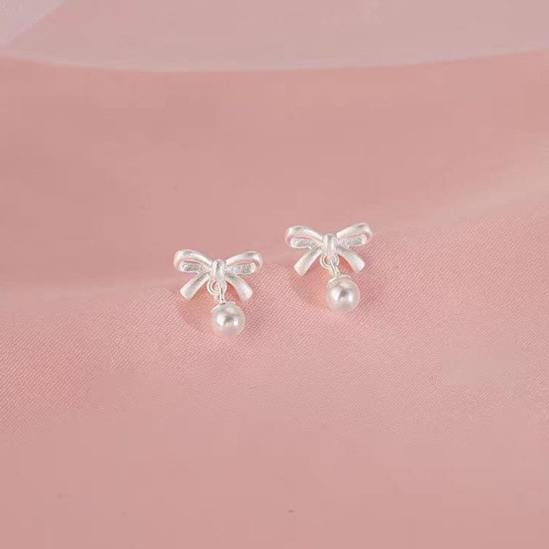 Faux Pearl Bow Stud Earring mySite