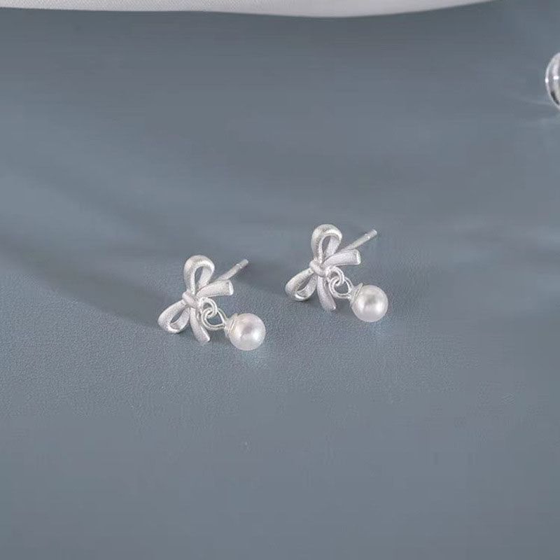 Faux Pearl Bow Stud Earring mySite