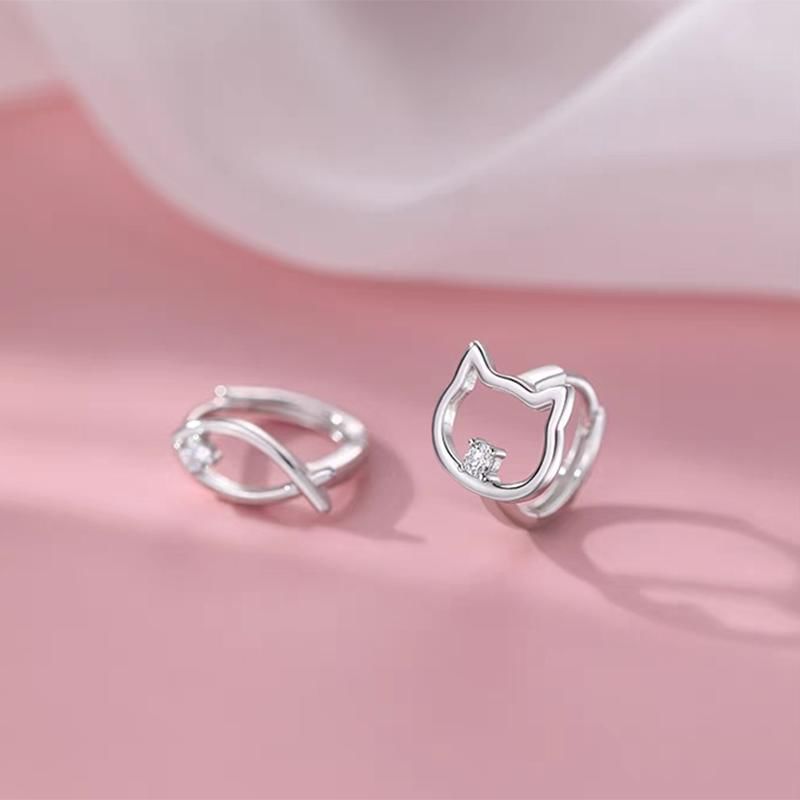 925 Sterling Silver Cat Fish Hoop Earring mySite