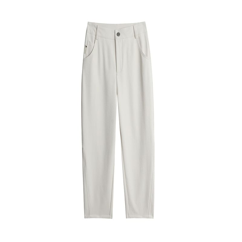 High Rise Plain Crop Harem Pants SpreePicky