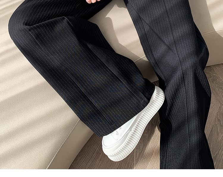 High Waist Striped Wide Leg Suit Pants mySite