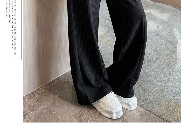 High Waist Striped Wide Leg Suit Pants mySite