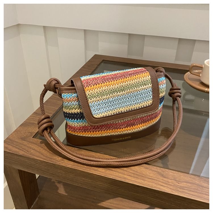 Striped Flap Shoulder Bag SpreePicky