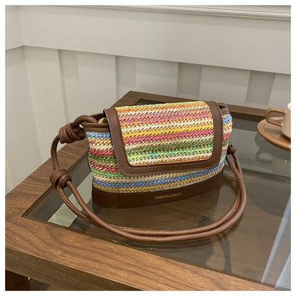 Striped Flap Shoulder Bag SpreePicky