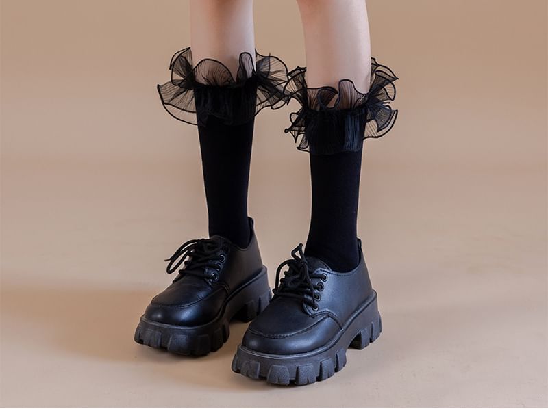 Plain Ruffle Socks SpreePicky