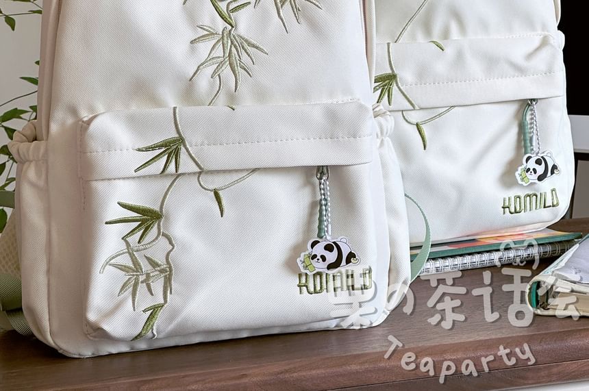 Bamboo Embroidered Laptop Backpack / Bag Charm / Set SpreePicky