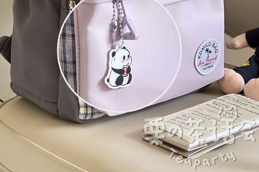 Plaid Applique Laptop Backpack / Bag Charm / Set SpreePicky