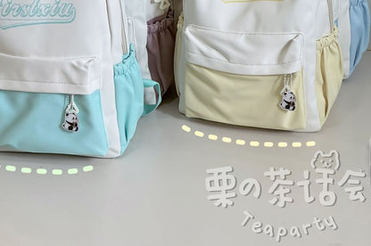 Two Tone Lettering Print Laptop Backpack / Bag Charm / Set SpreePicky