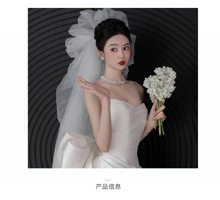 Strapless Back A-Line Bow Gown Satin Wedding FashionChic